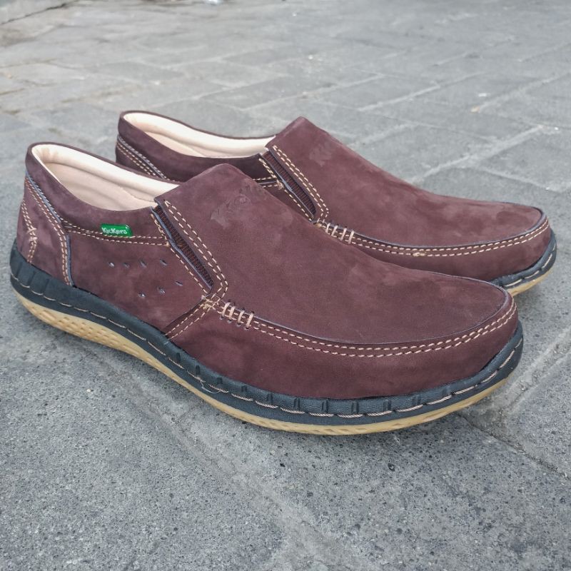 Kickers Sepatu Casual Kasual Pria Bahan Kulit Asli Harga Murah Model Slip On Kode KC.28