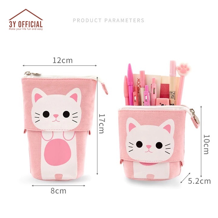 

3Y kotak pencil model tarik panjang pendek pencil case lucu imut