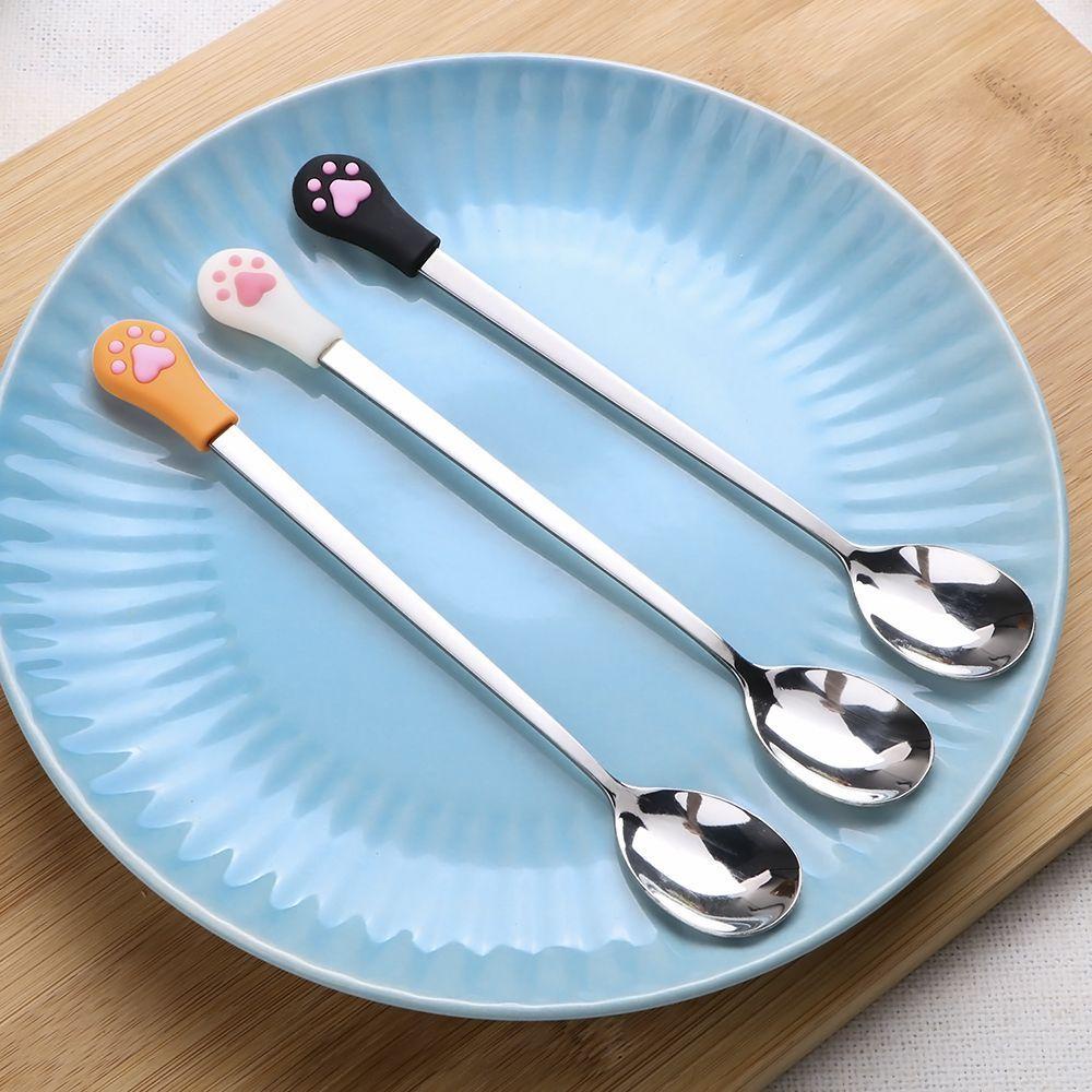 [Elegan] Sendok Kopi Permen Buah Lucu Stainless Steel Dessert Spoons