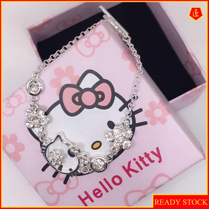 [Ready Stock]Fashion Cartoon Cat Micro Rhinestone Bracelet