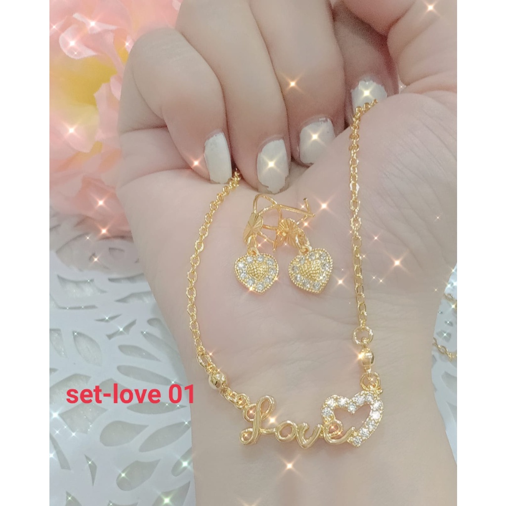 PROMO SET KALUNG DAN ANTING PERHIASAN DEWASA IMPORT