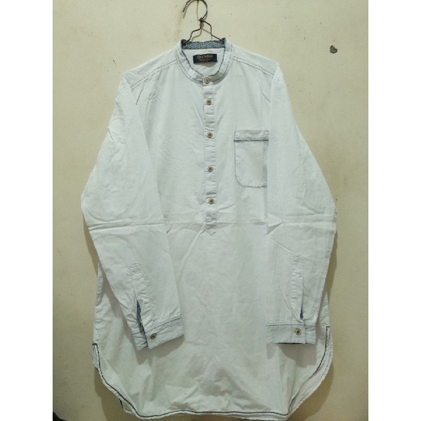 BIG SIZE kemeja koko EMBA ORIGINAL rijekan pabrik warna putih (KURTA)