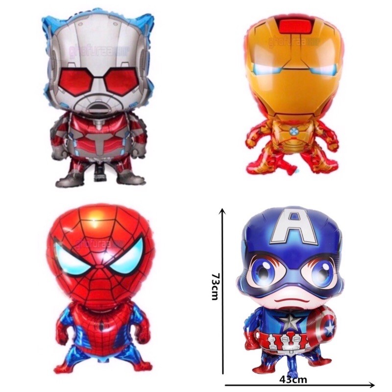 Balon foil avengers ironman spiderman antman -balon action figure