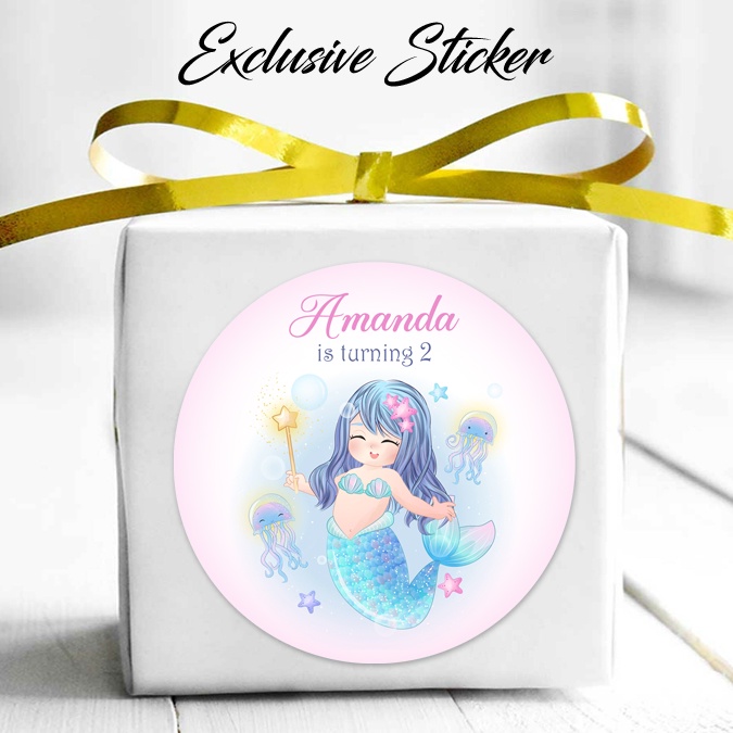 

50 STIKER / STICKER MERMAID 2-6 UTK BAG / BENTO / SOUVENIR ULTAH ULANG TAHUN