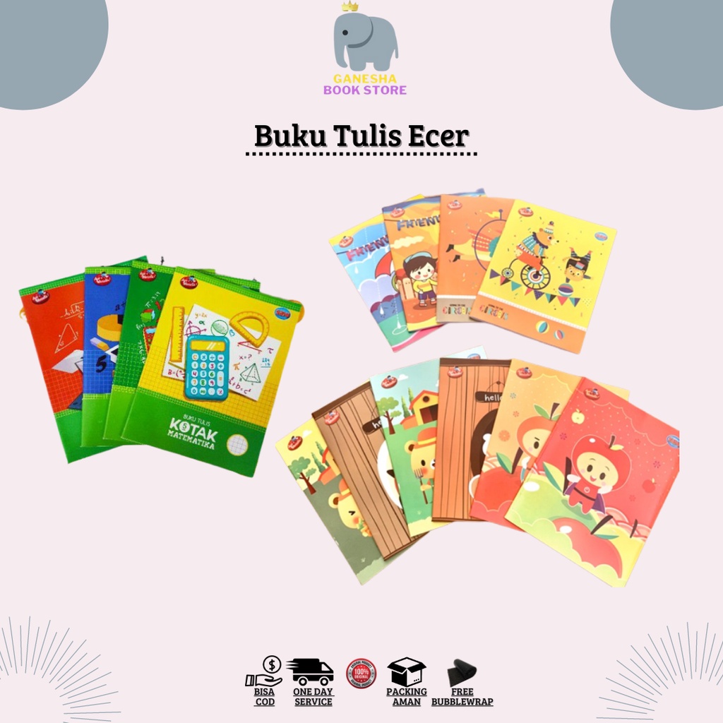 

BUKU TULIS GARIS DAN KOTAK KECIL ECER (SIDU, KIKY, PAPERSTAR)