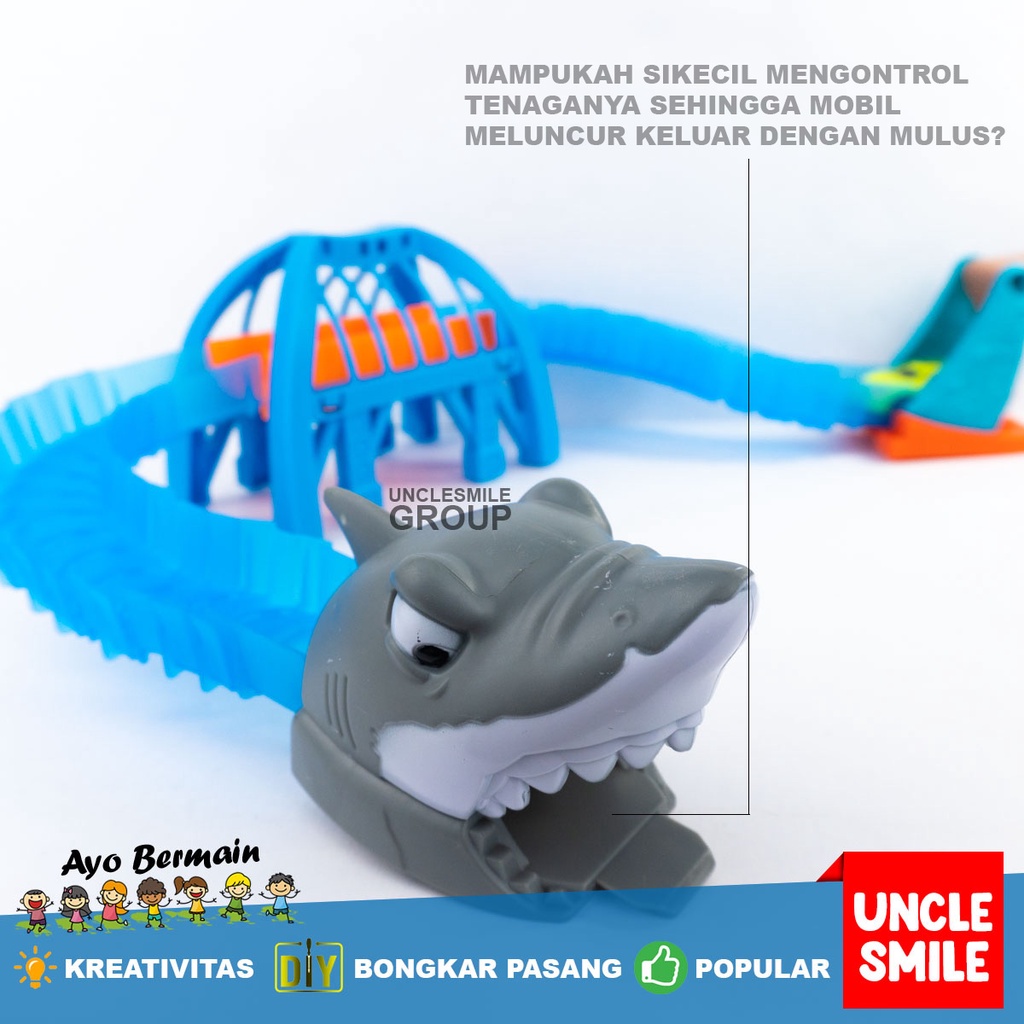 Mainan Mobil Balap Shark Meluncur Track Hiu Keren