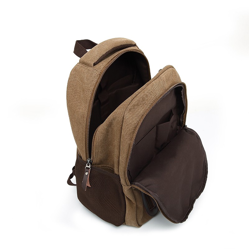 Original POSO PS-212 Brown - Vintage Retro Unisex Backpack Canvas Large Capacity Bag Leisure