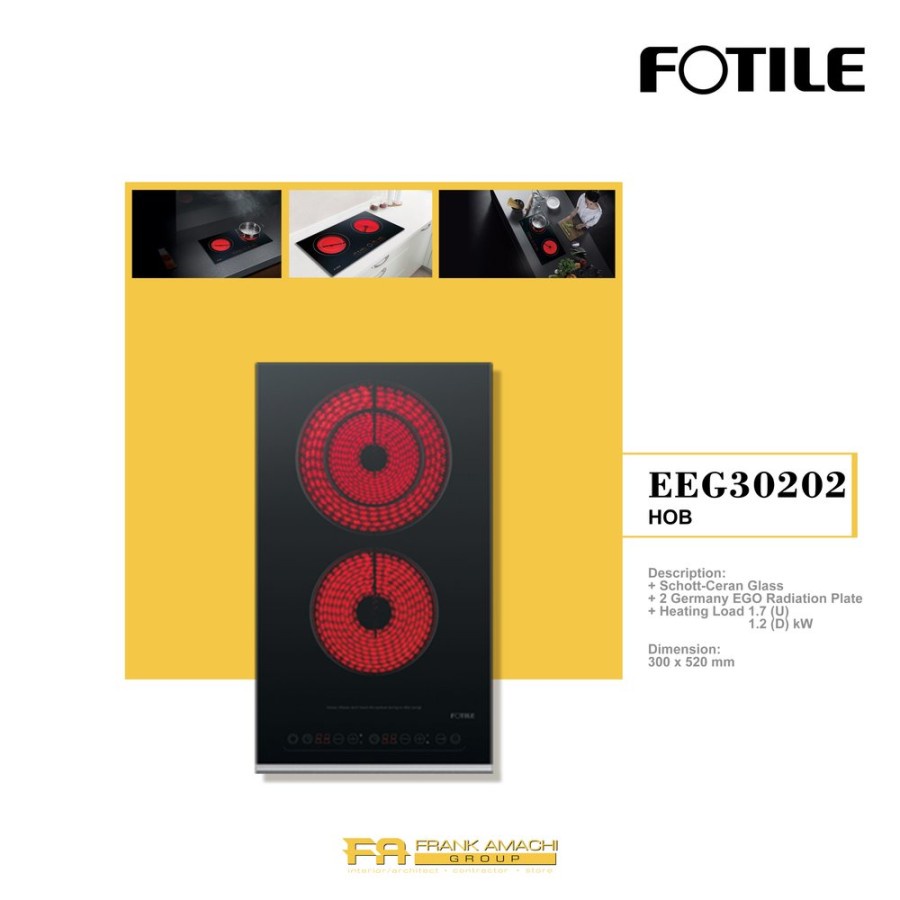 FOTILE Kompor Listrik kaca EEG30202 Electric HOB