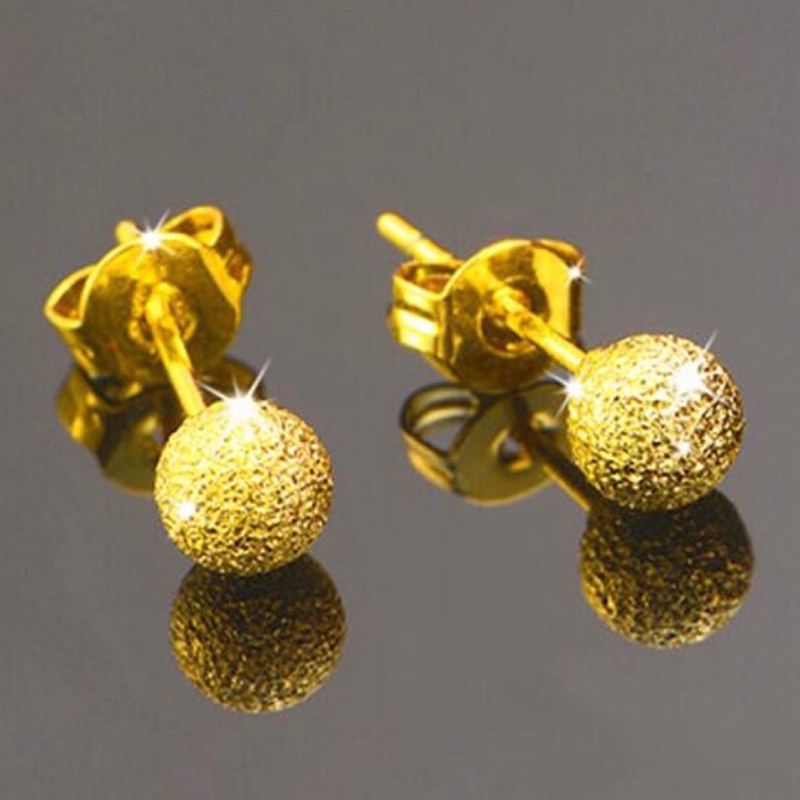 Anting Tusuk Bentuk Bola Kecil Bahan Silver 925