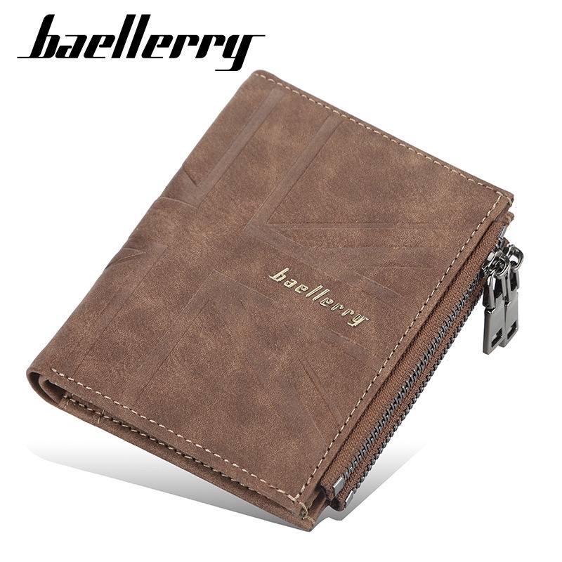 ORIGINAL BAELLERRY DR056 DOMPET LIPAT PRIA DUAL SLETING BAHAN KULIT PU