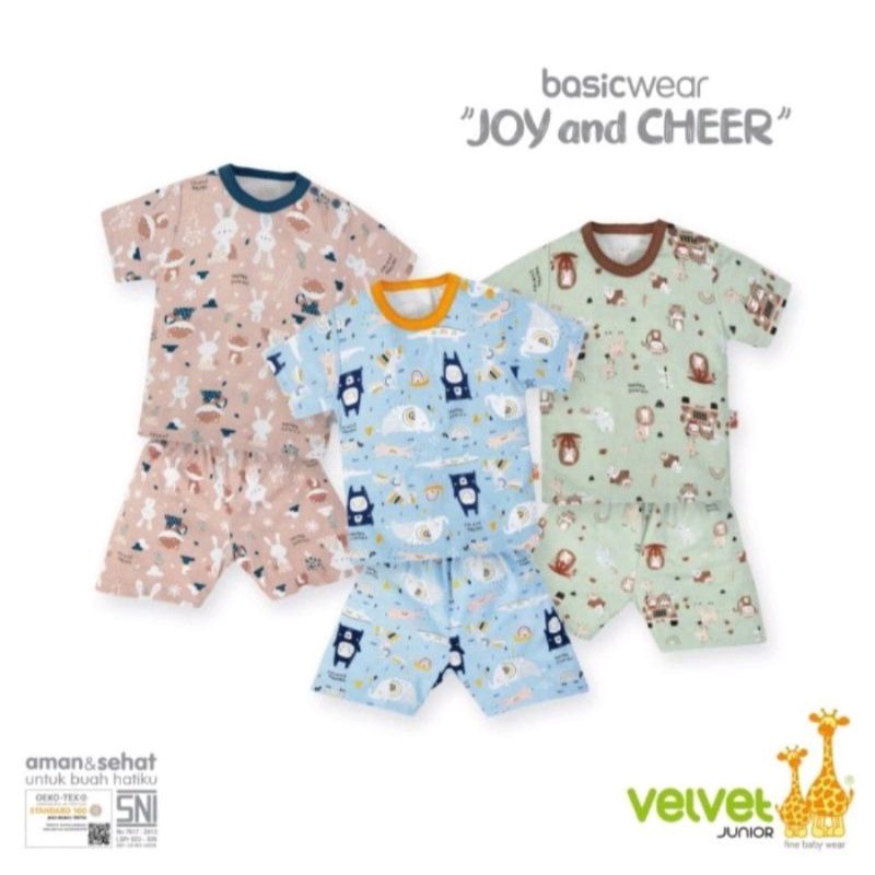 (new/baru) Baju Anak/Baju Bayi VELVET JUNIOR JOY AND CHEER PENDEK SIZE L