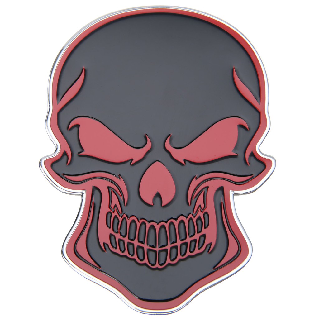 Stiker Emblem Motif Tengkorak Warna Hitam Merah Bahan Aluminium Alloy Untuk Mobil Shopee Indonesia