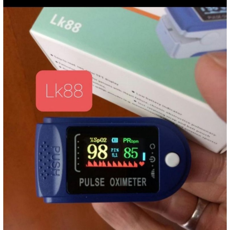 Fingertip pulse oxymeter Fingertip oximeter SpO2 TFT Full Colour LK88 / Pengukur kadar oksigen