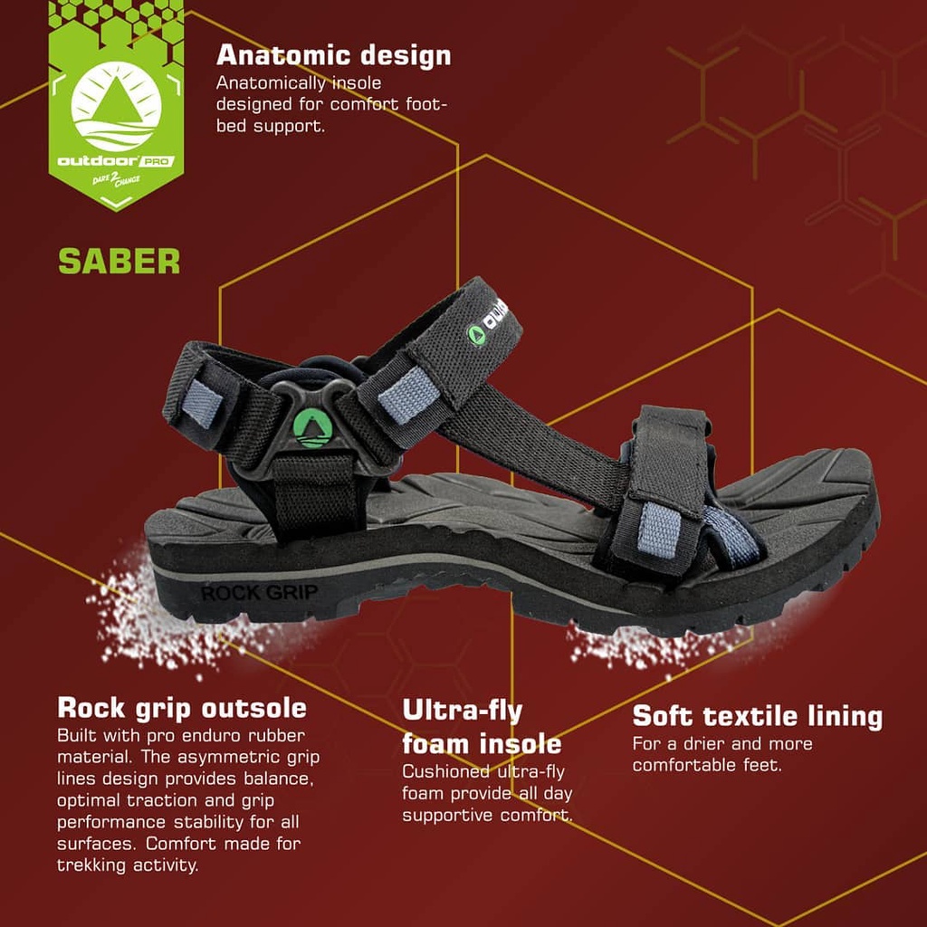 Sandal Gunung OUTDOOR PRO SABER Sendal Trail Hiking Trekking Unisex