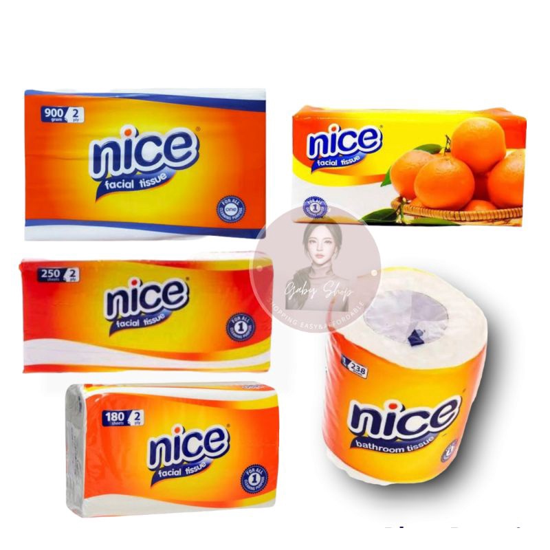 NICE TISU WAJAH/ROLL TOILET PACK 180/200/250 SHEET 2 PLY