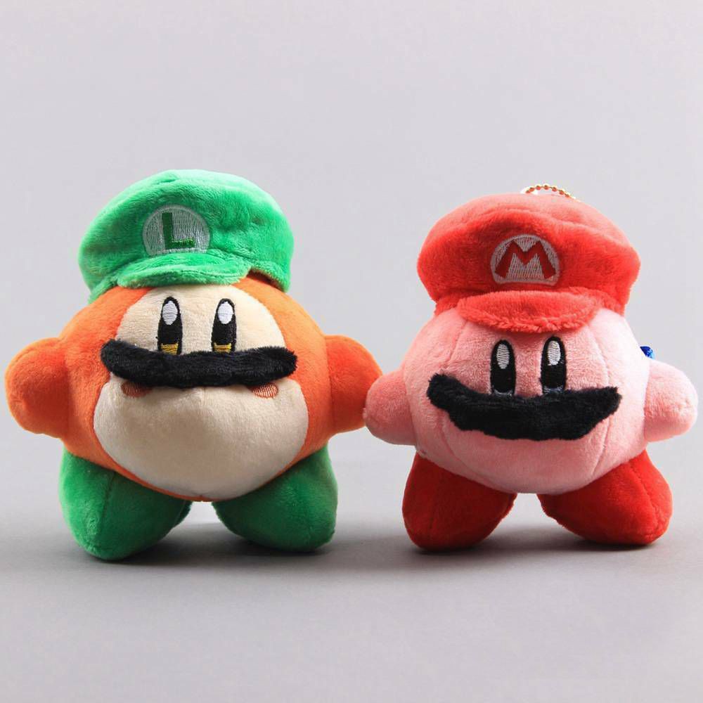 Ready Stock! 14cm Cute Kirby Waddle Dee Mario Luigi Hat Plush Doll Stuffed Toy Kids Gift Pendant