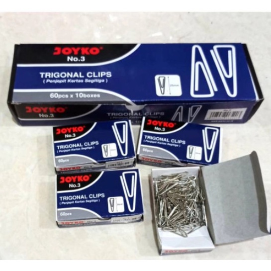 

Trigonal Paper Clip No 3 Joyko / Klip / Penjepit Kertas ( 10 pcs )