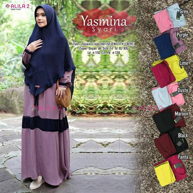 Yasmina Syar'i | Gamis Murah Solo | Gamis Syar'i | Hijab Style | Baju Muslimah