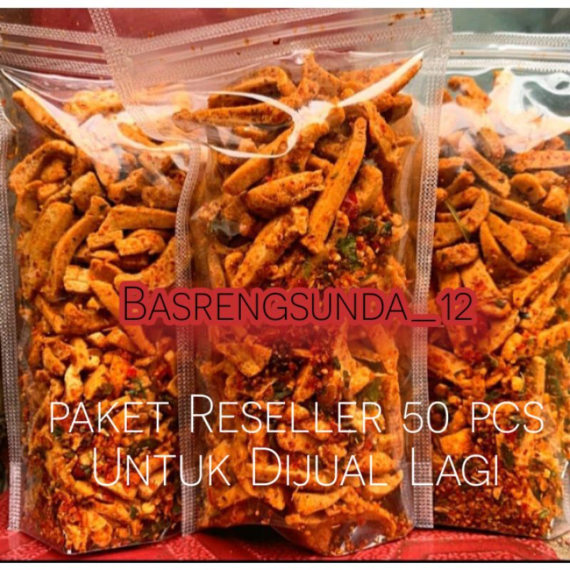 

PAKET RESELLER 50 PCS (MIX Request dicatatan)Basreng pedas Extra Daun Jeruk Kemasan 100 gram (Bisa mix varian)