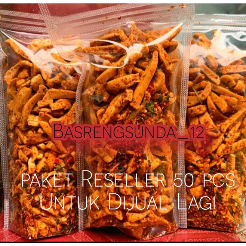 PAKET RESELLER  50 PCS (MIX Request dicatatan)Basreng pedas Extra Daun Jeruk Kemasan 100 gram (Bisa mix varian)