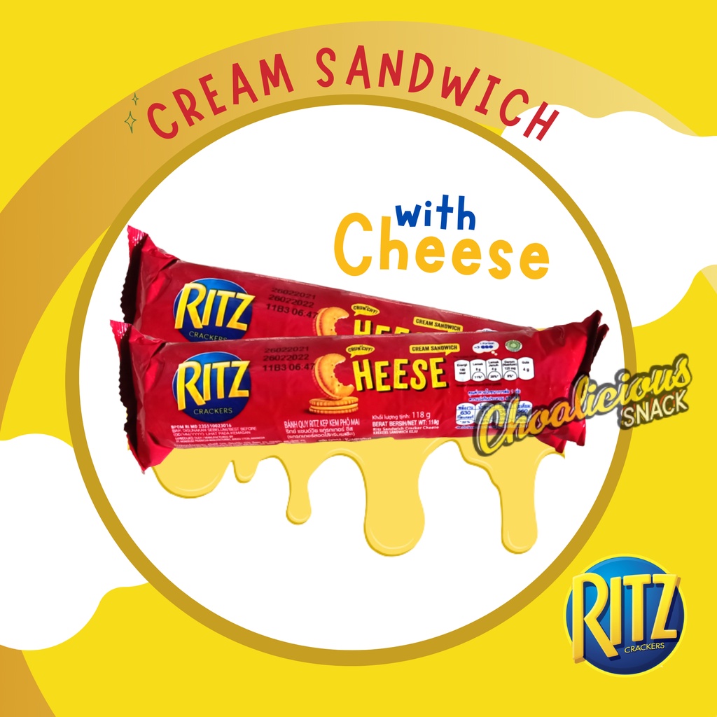 

Ritz Crackers Cream Sandwich Cheese 91 gr / Original 100 gr / Chocolate 91 gr