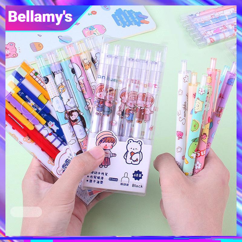 

COD ❤️ 6Pcs/Set Pulpen Gel Mekanik 0.5mm / Ballpoint Mekanik / Enam pena netral kreativitas kartun lucu alat tulis sekolah dasar Fashion Wanita Korea Aksesoris Murah Import -Bellamy's