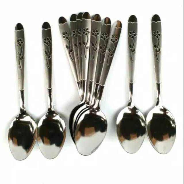 sendok makan stainless motif bunga