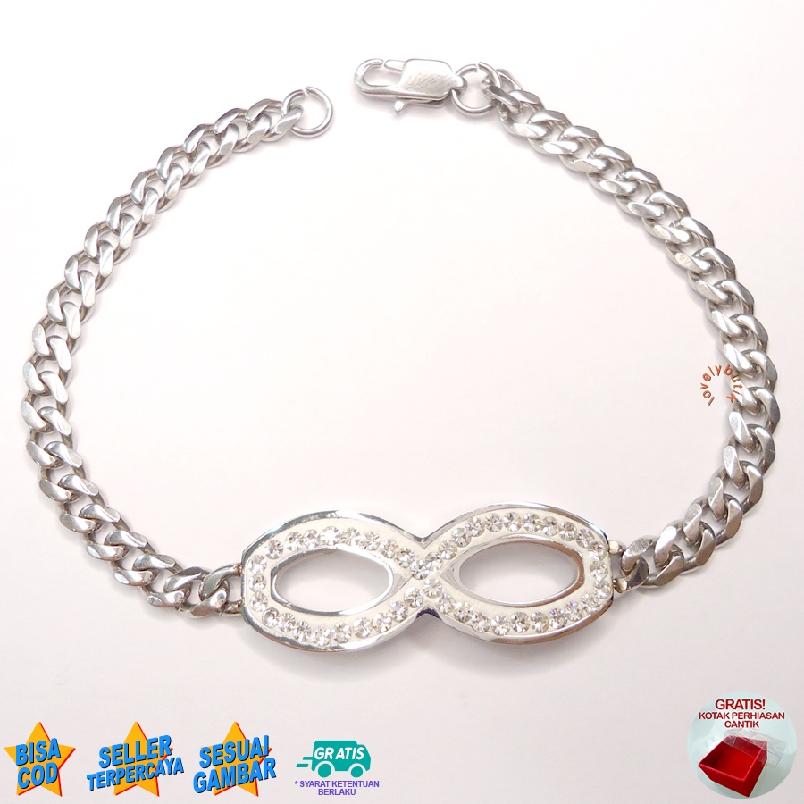 Lovelybutik - Gelang Tangan Vaness4 Titanium Anti Karat Gelang Tangan Wanita Rantai Titanium BONUS KOTAK PERHIASAN  Warna ( Gold ) ( Silver )