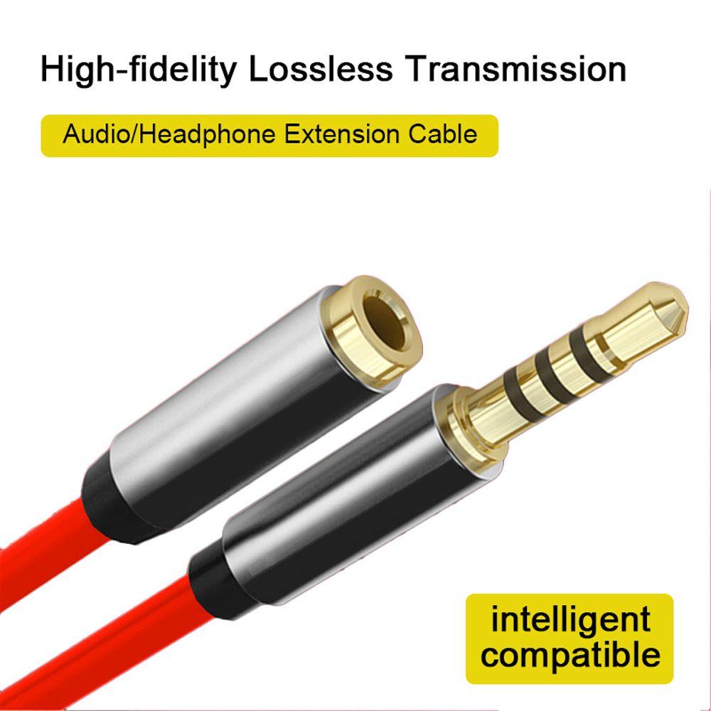 Lanfy Kabel Ekstensi Headphone Kualitas Tinggi 3.5mm Kabel AUX Berlapis Emas Plug Converter Hitam 3.5mm Kabel Audio