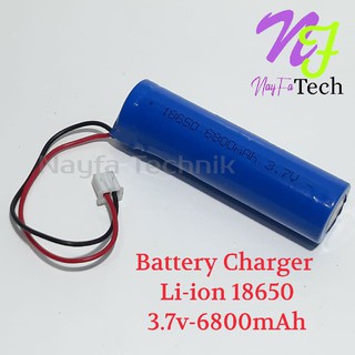 Batterai Charge Type 18650 Li-ion 3.7volt - 6800mAh Socket Putih
