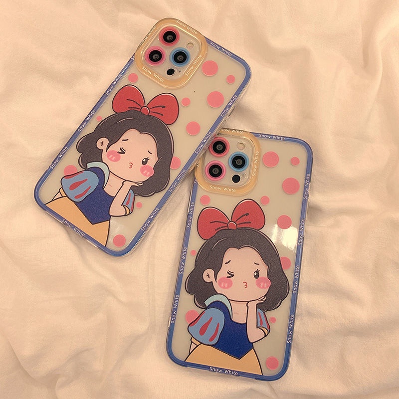 Transparan Putri Pola Ponsel Case untuk iPhone 12 11 13 Pro Max 7 8 Plus SE 2020  Pro XR XSMAX B66sfd