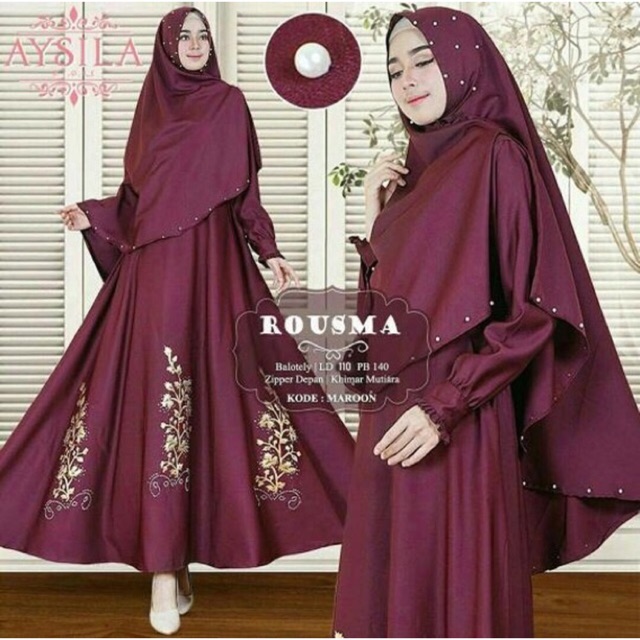 7 warna IS HIJAB SYARI Rousma / Set hijab syari wanita murah