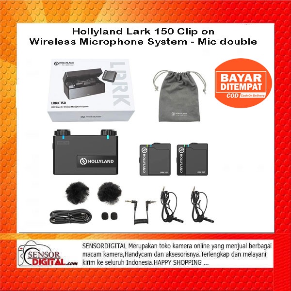Hollyland Lark 150 Clip on Wireless Microphone System - Mic double