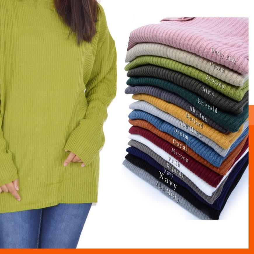LYZ Sweater Rajut Boxy Jumbo Baju Rajut Atasan Rajut Wanita  Fit XL .