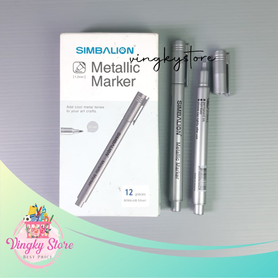 

Spidol Metalik Simbalion Metallic Marker Silver