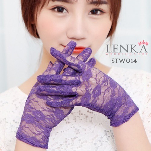 [BISA COD]  PURPLE GLOVES AKSESORIS PERNIKAHAN PESTA SARUNG TANGAN WANITA STW014