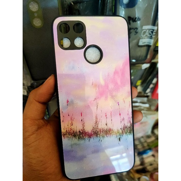 Softcase Glass Sakura city model my choice pelindung kamera Oppo A54 A16 Realme C25 C12 Redmi 9C note 10 4G 10S flower glossy