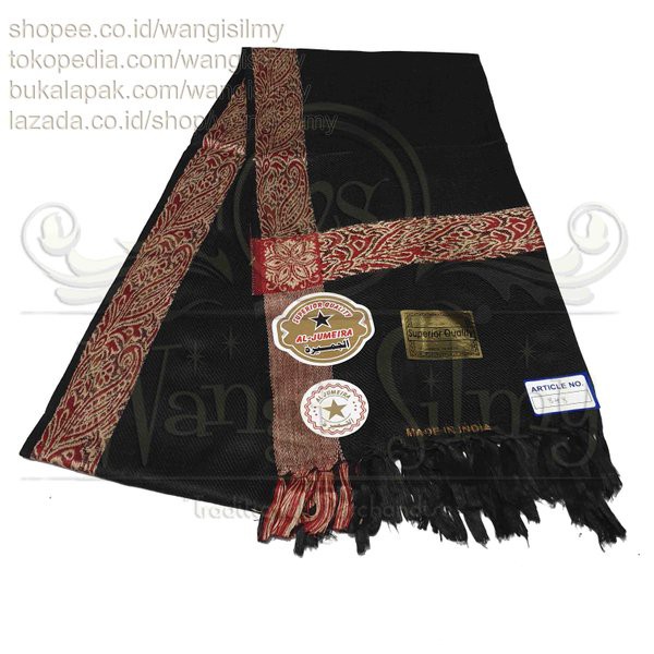Sorban Hitam Merk Kashmiri Asli India - Sorban Panjang India - Sorban Kashmiri Made In India -