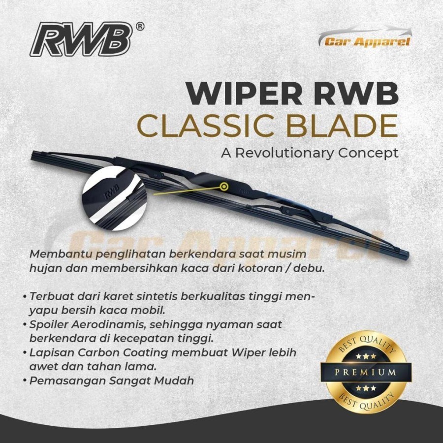 Gratis Ongkir Rwb Classic Wiper Vios Gen 3 2014-2021 / Windshield Vios Gen3 2 Pcs