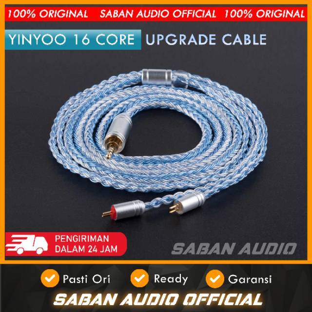 🇮🇩 Kabel Upgrade Yinyoo 16 Core High Purity Cable for ZSX ZS10 PRO ZSN ZSN PRO TRN BA5 YINYOO