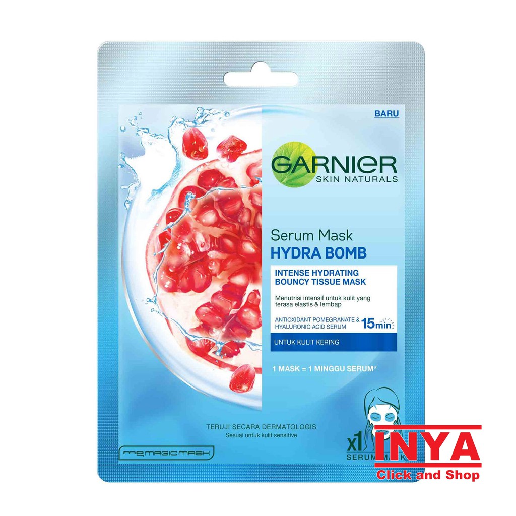 GARNIER SERUM MASK HYDRA BOMB POMEGRANATE 32gr - Masker Wajah