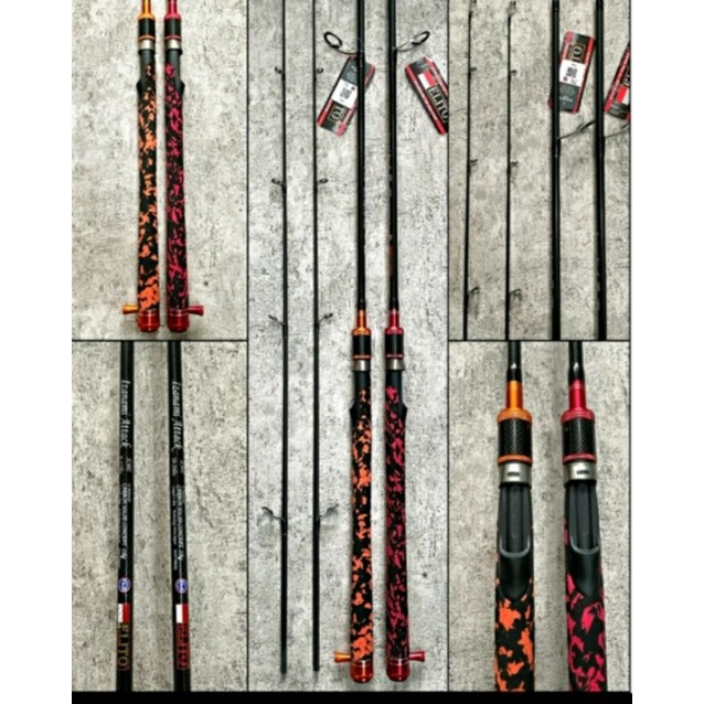 Fishing Rod Joran Spinning ELITO IZANAMI ATTACK Solid Carbon 165 180 15 17 20 Lb Galatama Galapung I