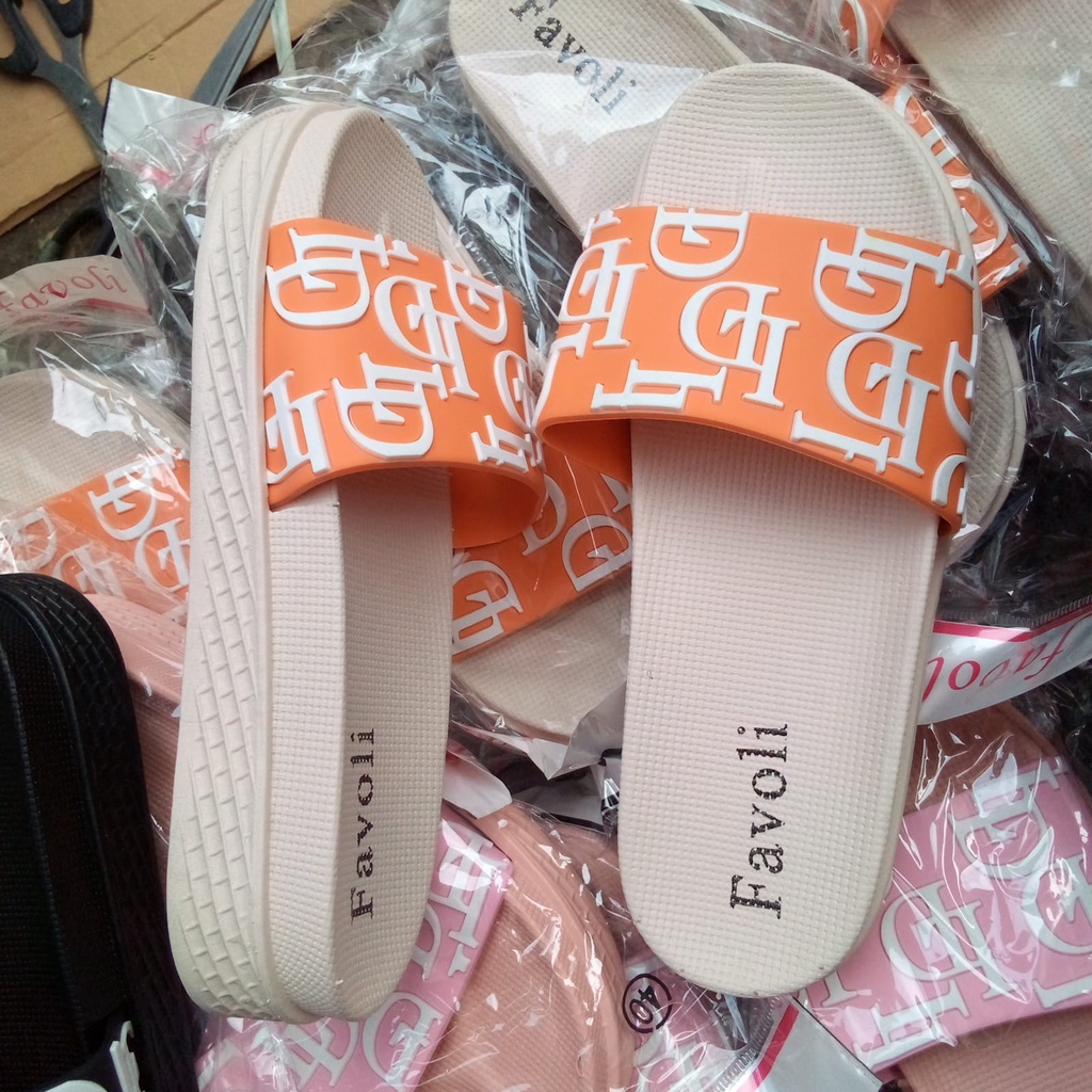 Sandal selop Wanita Fashion Import 2353-1 size 37-40/sandal selop wanita