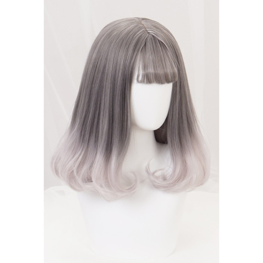 LOL-139 wig rambut palsu daily lolita korea jepang gray abu grey