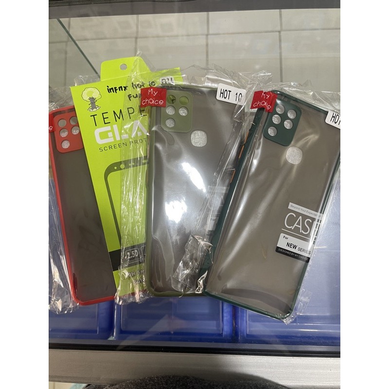 casing case pelindung hp infinix HOT 10 + anti gores full screen