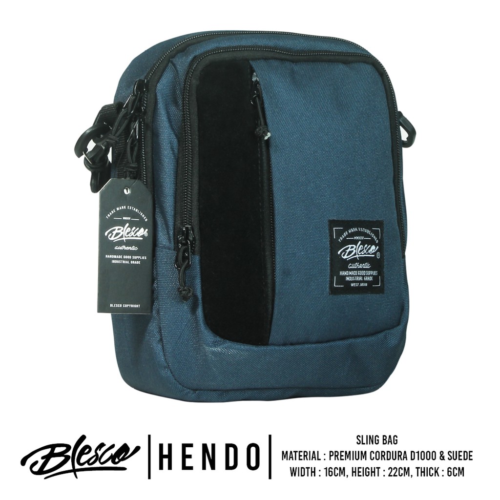 Tas Selempang Pria Mini Simple Navy Blesco Hendo