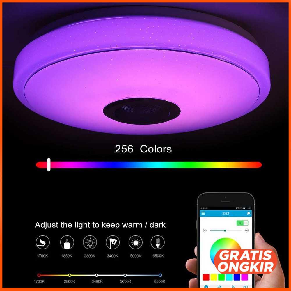 Lampu LED RGB Plafon Light Bluetooth Speaker 36W 33cm - BR1530