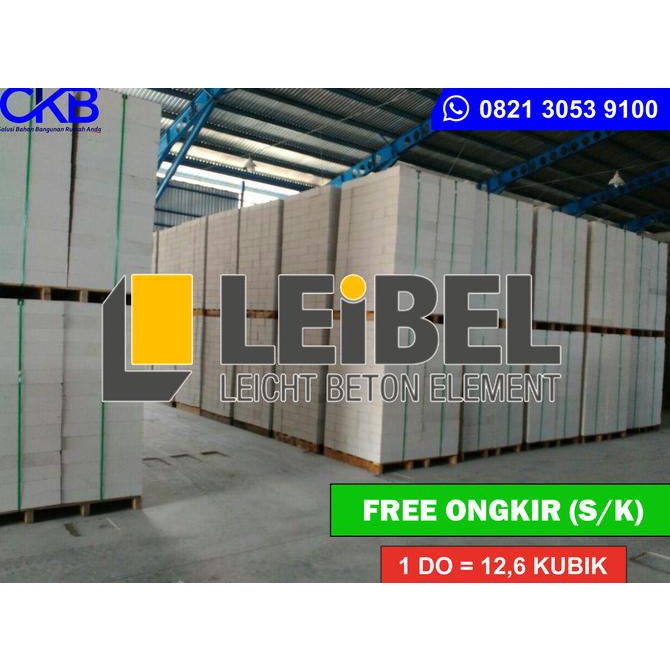 #####] Bata Ringan Hebel Leibel Pengiriman per 1 DO=12,6 KUBIK