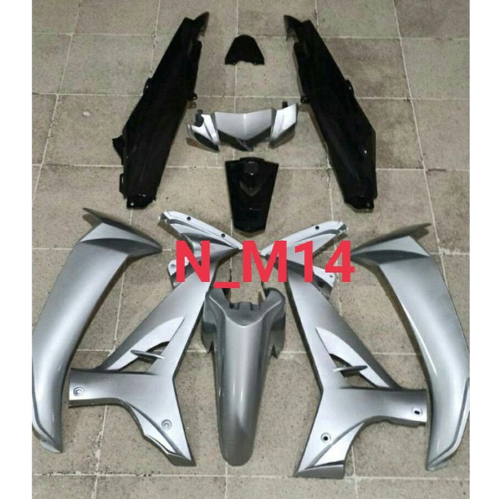 Cover body full halus vega r new silver hitam polos