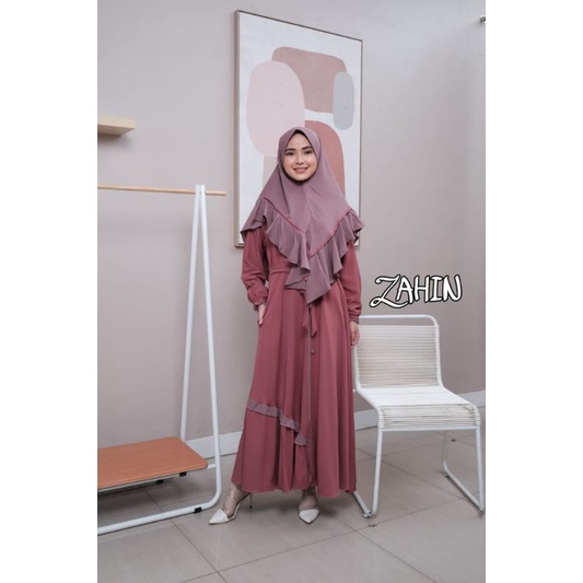 Elisya set syar'i ori zahin/gamis zahin/gamis terlaris